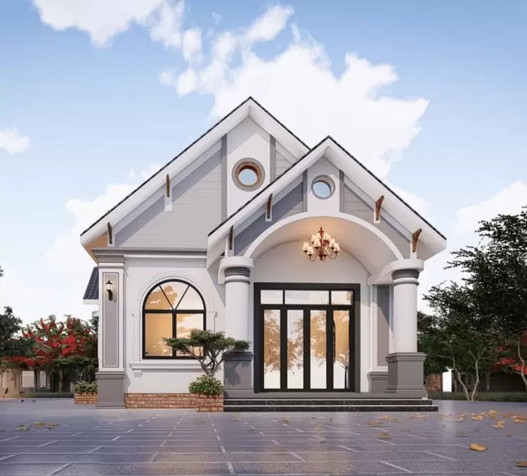 Không gian sống tiện nghi với nhà mái thái 1 tầng hài hòa cảnh quan