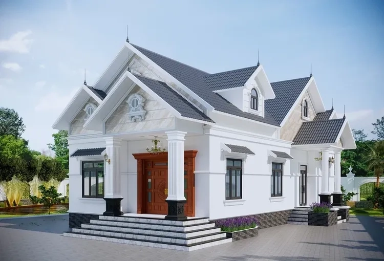 Gia đình thoải mái với nhà mái thái 1 tầng 3 phòng ngủ tiện nghi