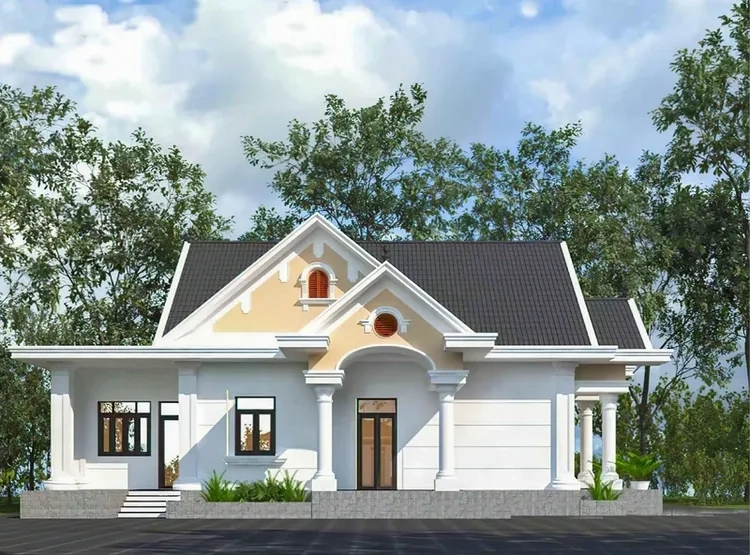 Diện tích hợp lý của nhà mái thái 1 tầng 100m2 tiện dụng