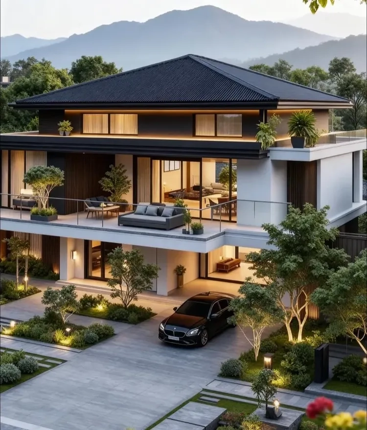 Vẻ sang trọng thể hiện qua nhà mái thái 3 tầng tân cổ điển