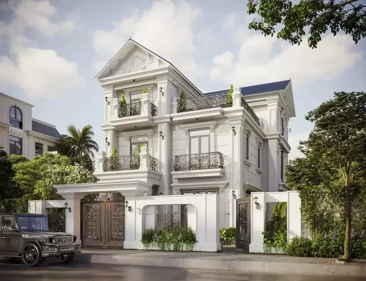 Không gian thư giãn từ nhà mái thái 3 tầng có ban công