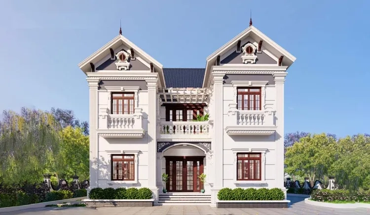 Nét sang trọng từ nhà mái thái chữ u tân cổ điển