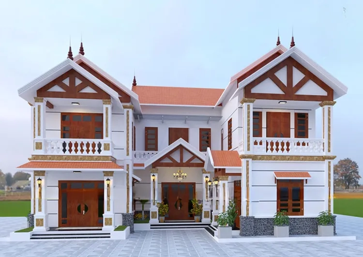 Tham khảo bản vẽ nhà mái thái chữ u chi tiết