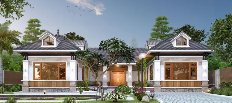 Sự gần gũi từ nhà mái thái chữ u nông thôn