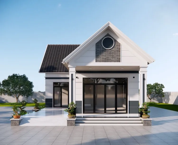 Thiết kế nhà mái thái đơn giản 2 tầng bền đẹp