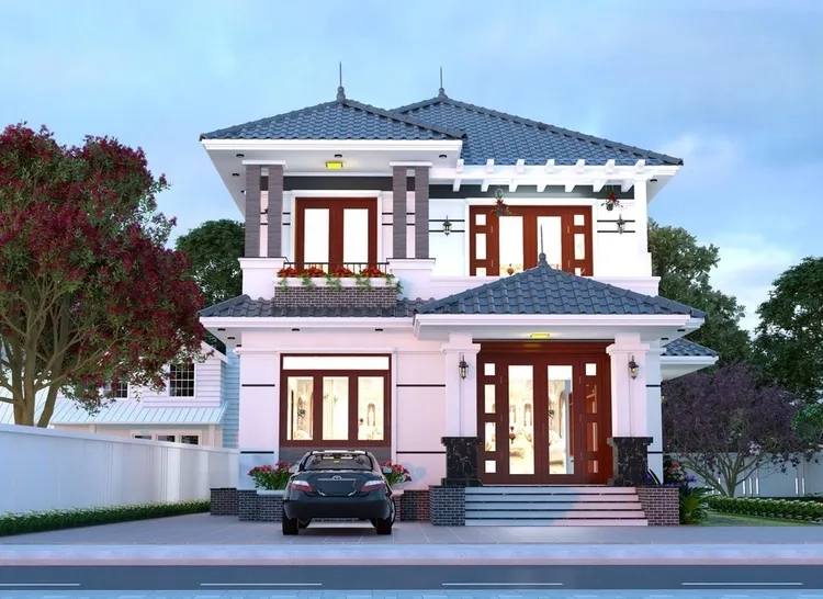 Đẳng cấp kiến trúc thể hiện ở nhà mái thái hiện đại cao cấp