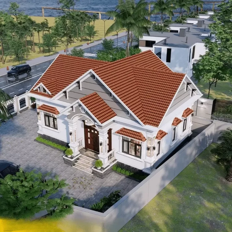 Vẻ đẹp truyền thống của nhà mái thái mới mái ngói