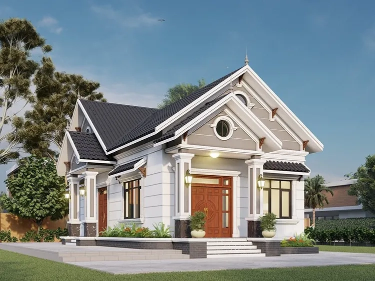 Không gian rộng rãi với nhà mái thái nông thôn mặt tiền 10m