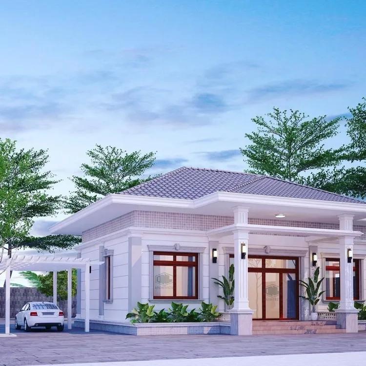 Nhà mái thái sân vườn tân cổ điển sang trọng bền vững