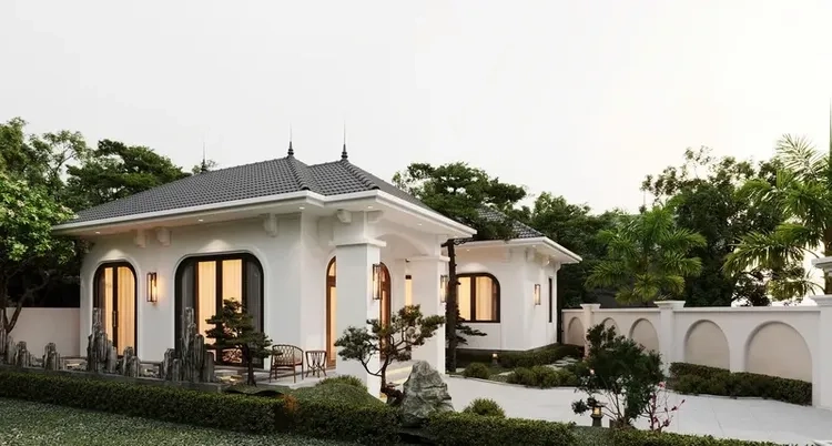 Bố cục nhà mái thái tân cổ điển chữ l tối ưu