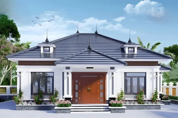 Tiện nghi hơn với nhà mái thái vuông có gara