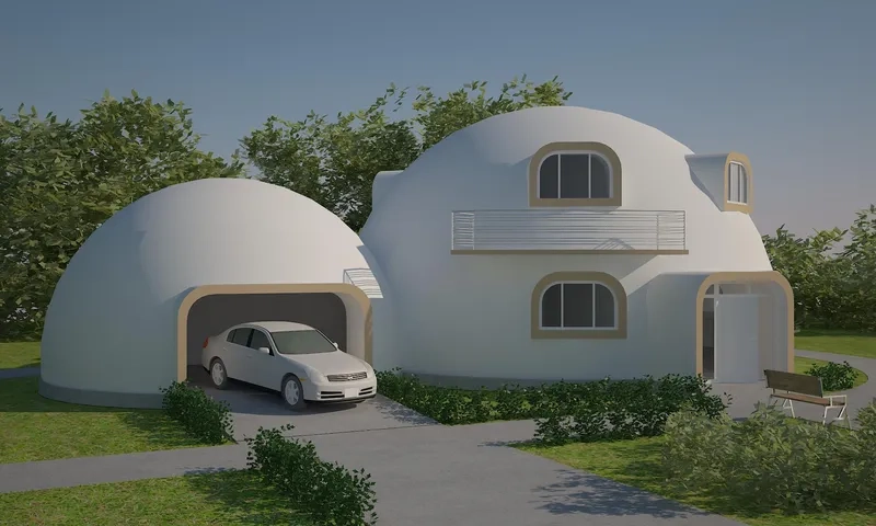 Phối nội thất cho nhà vòm bê tông xinh