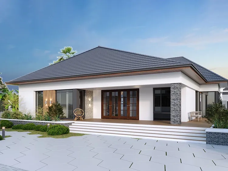 Vẻ đẹp truyền thống của nhà nóc thái mái ngói