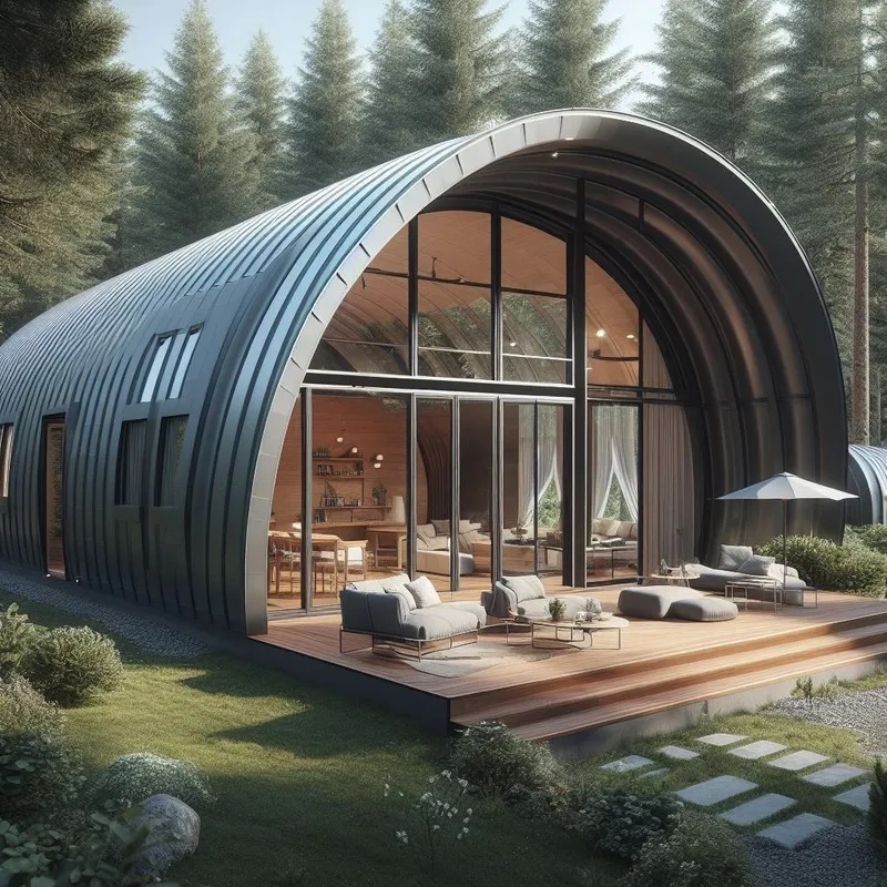 Bản phối cảnh mặt tiền nhà vòm thu hút