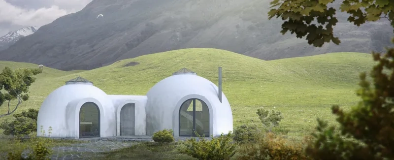 Xem phối cảnh sân vườn nhà mái vòm