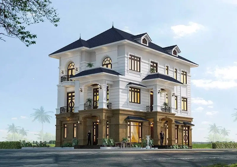 Mặt tiền biệt thự Mansard đẳng cấp thể hiện vị thế