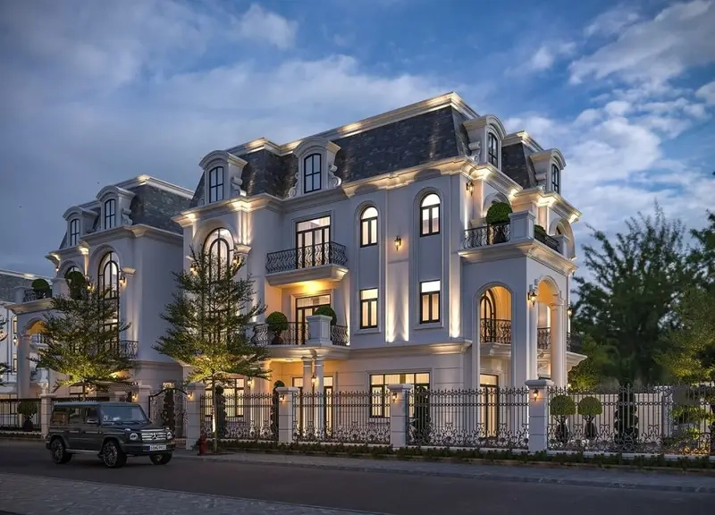 Nhà mái Mansard 4 tầng phù hợp không gian nhà phố