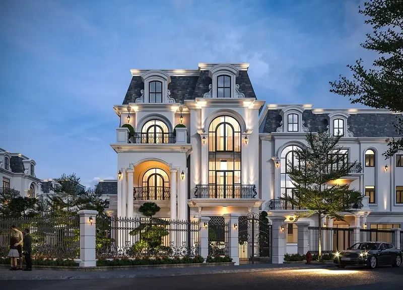 Nhà mái Mansard 4 tầng thể hiện giá trị cao cấp rõ ràng