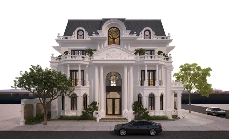 Nhà mái Mansard 4 tầng mang phong cách châu Âu tinh tế