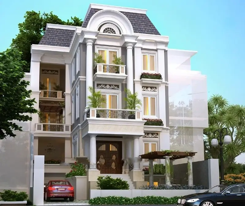 Nhà mái Mansard có tầng áp mái cao cấp bền vững
