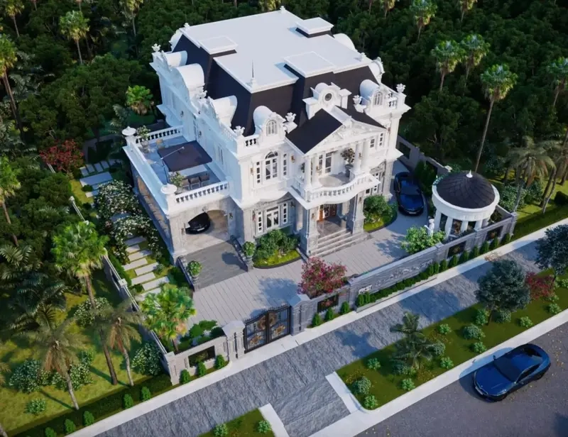 Nhà mái Mansard sang trọng châu âu tinh tế