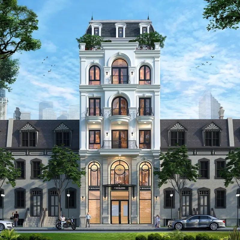 Ảnh nhà phố mái Mansard được ưa chuộng hiện nay