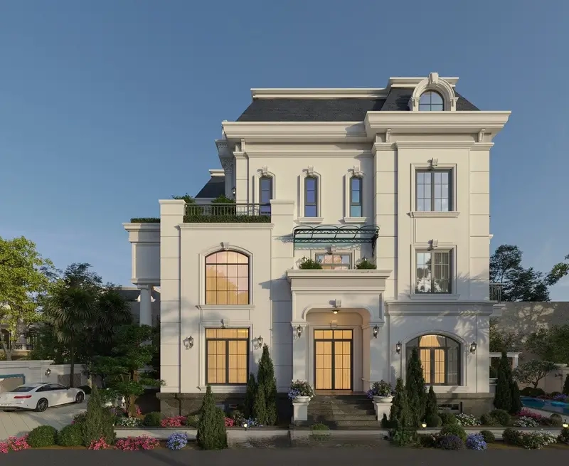 Ảnh nhà phố mái Mansard cao cấp giàu thẩm mỹ