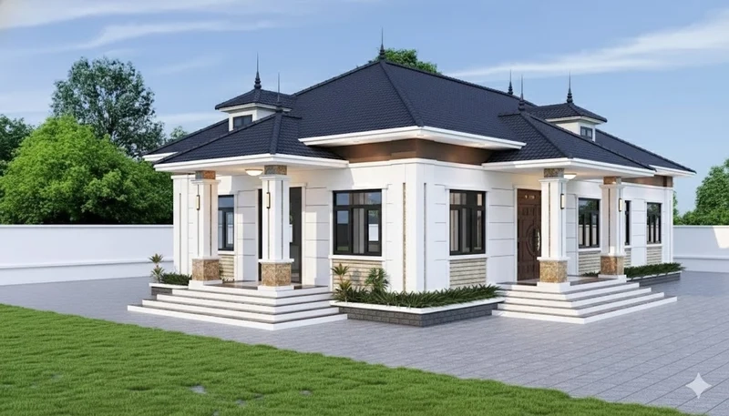 Mẫu nhà mái Nhật đẹp phù hợp nhiều diện tích