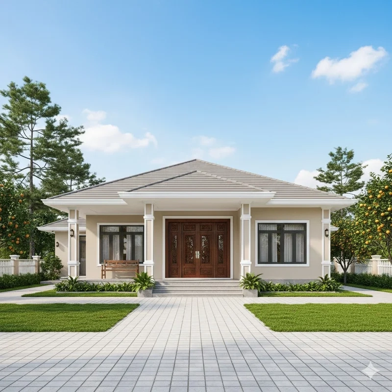 Mẫu nhà mái Nhật đẹp cho không gian sống xanh