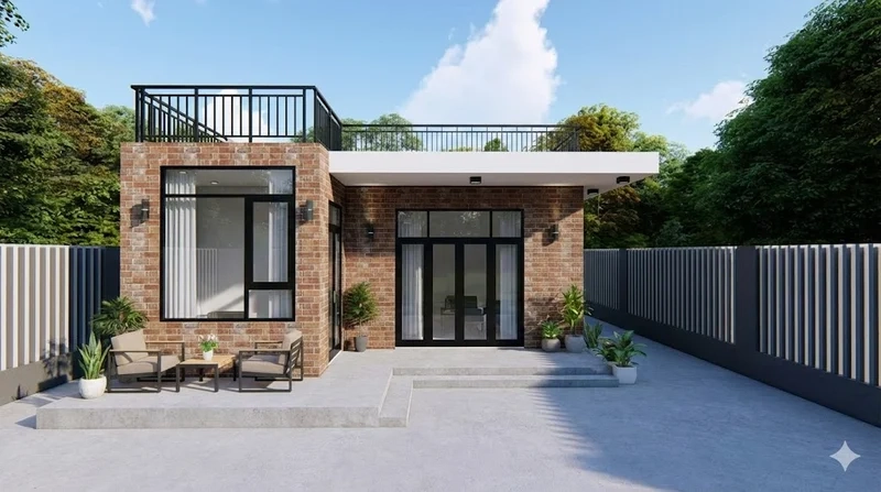 Giải pháp sống xanh với Nhà cấp 4 mái bằng có sân thượng