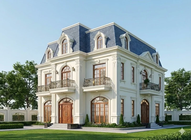 Lựa chọn nhà mái mansard 2 tầng lâu dài