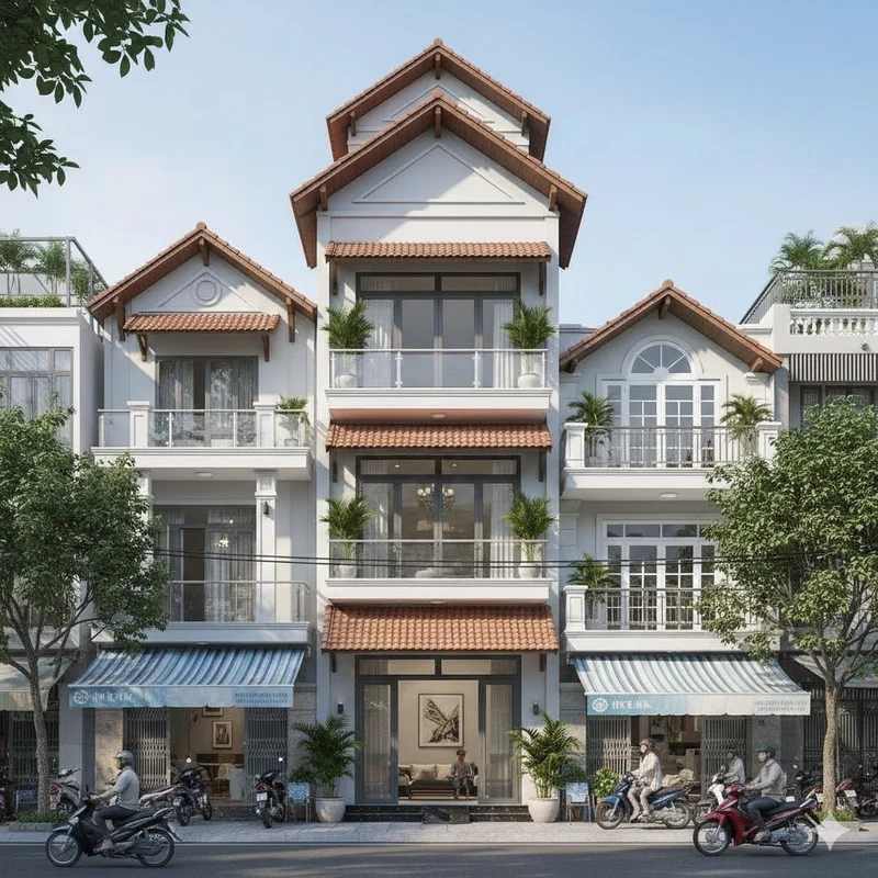 Cảm hứng xây dựng từ Nhà ống mái Thái