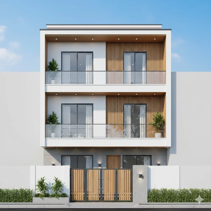 Gợi ý Nhà phố mái bằng hiện đại dễ thi công