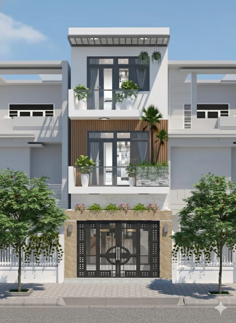 Lựa chọn Nhà phố mái bằng hiện đại tiết kiệm