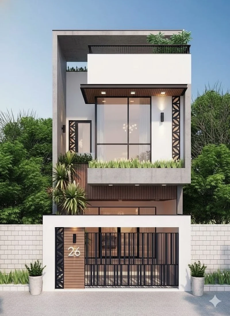 Tìm hiểu Nhà phố mái bằng hiện đại chi tiết